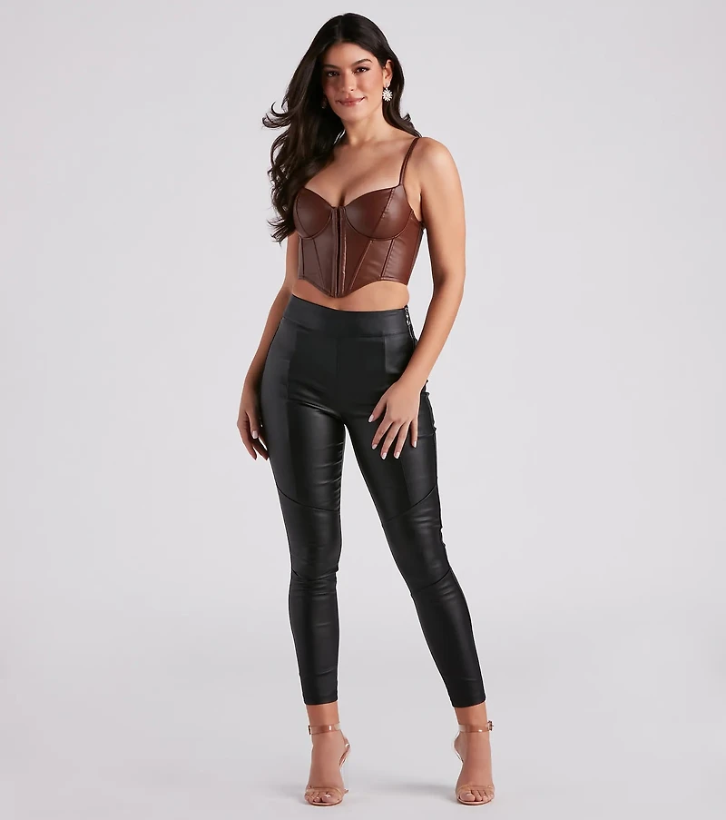 Livin' On The Edge Coated Faux Leather Leggings