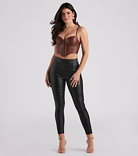 Livin' On The Edge Coated Faux Leather Leggings