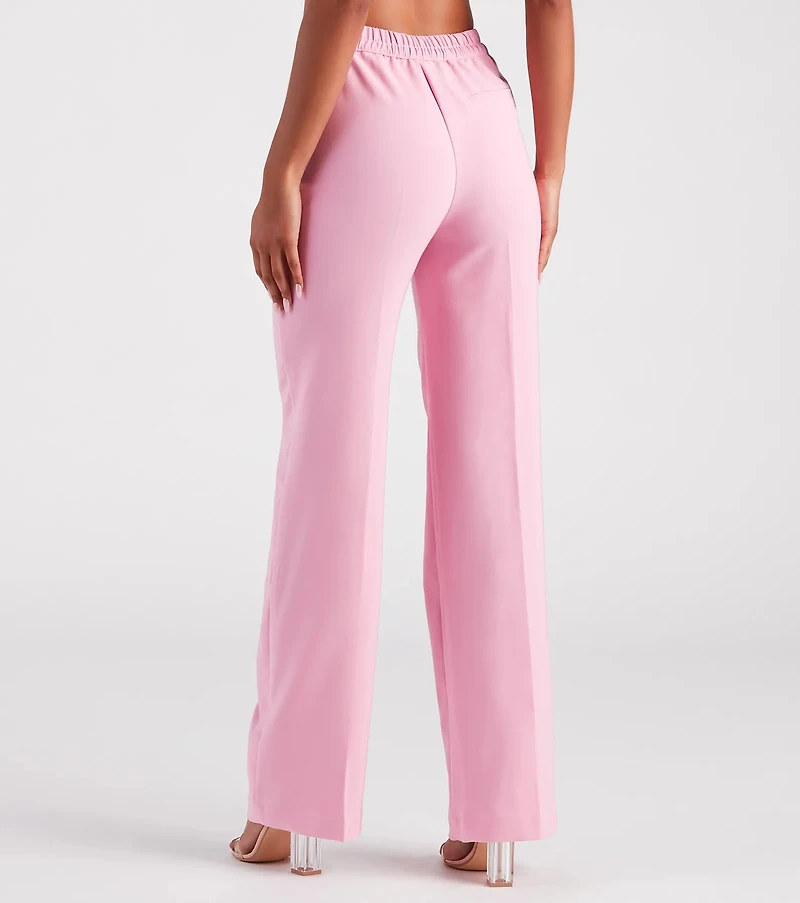 Chic Confidence Straight-Leg Trouser Pants