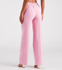 Chic Confidence Straight-Leg Trouser Pants