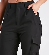 Cool Sophistication High Rise Cargo Trouser Pants