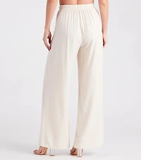 Sleek And Sophisticated Satin Wide-Leg Pants