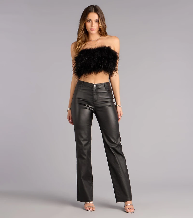 Walking The Walk Faux Leather Straight Leg Pants