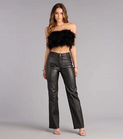 Walking The Walk Faux Leather Straight Leg Pants