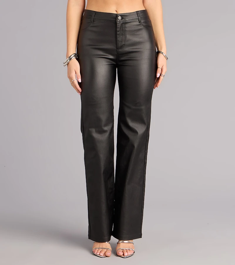 Walking The Walk Faux Leather Straight Leg Pants