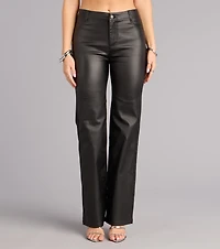 Walking The Walk Faux Leather Straight Leg Pants