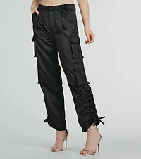 Trendy Babe Satin Cargo Pants