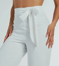 Sittin Pretty Tie Waist Wide-Leg Palazzo Pants