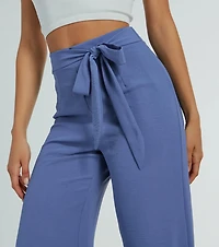 Sittin Pretty Tie Waist Wide-Leg Palazzo Pants