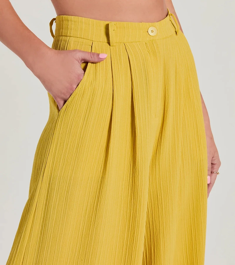 Endless Vacay High Rise Wide-Leg Trouser Pants