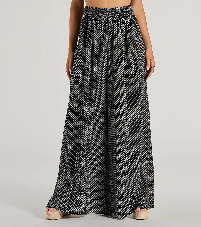 All Set Up High Rise Geometric Palazzo Pants