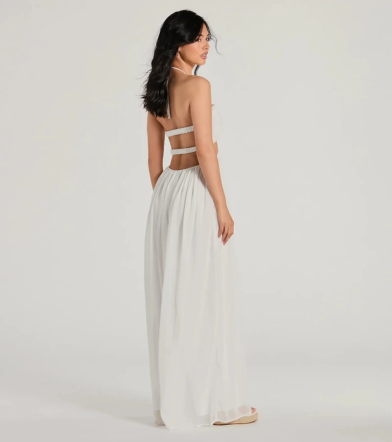 Ready To Charm Halter Cutout Wide-Leg Jumpsuit