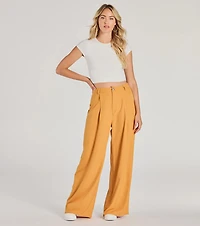 Posh Play High Rise Wide Leg Trouser Pants