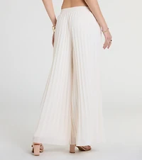 Pretty Pleats High-Rise Chiffon Palazzo Pants