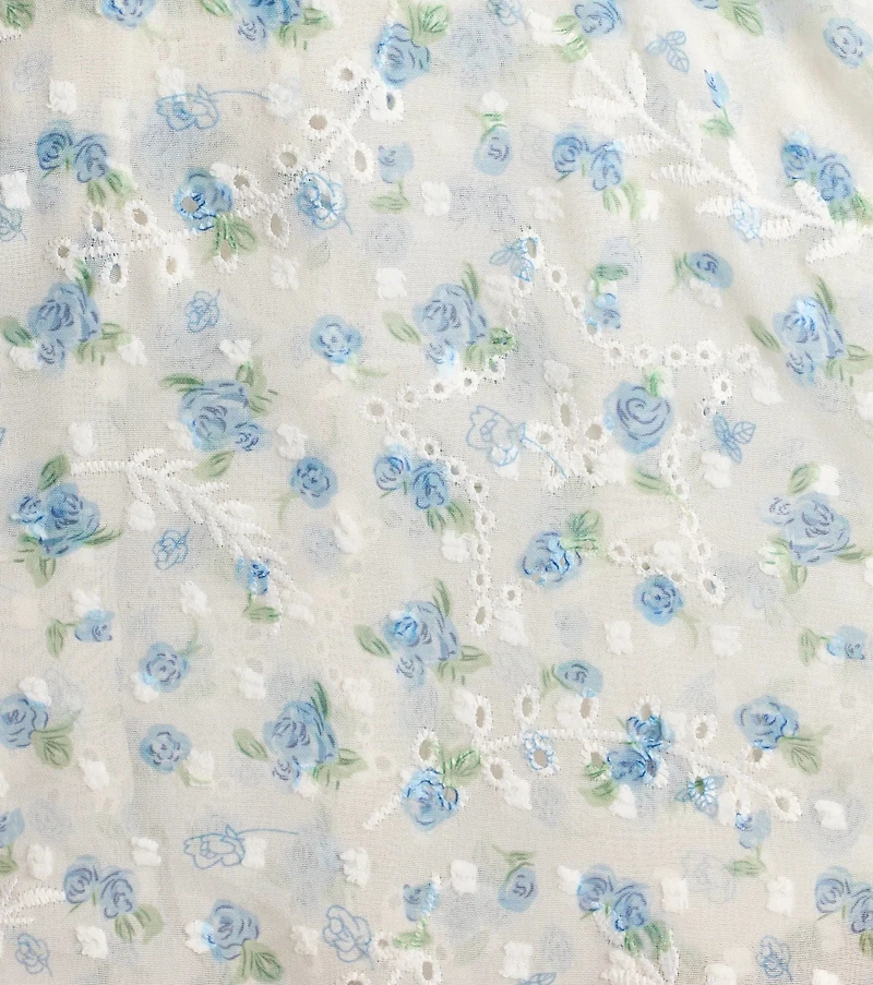 Sunny Muse Floral Eyelet Chiffon Romper