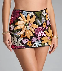 Petal To The Party Floral Sequin Skort