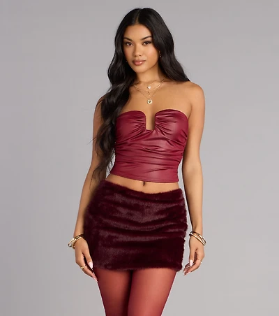 Flirty Faux Fur Mini Skort