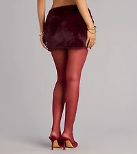 Flirty Faux Fur Mini Skort