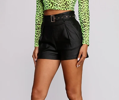 Chic Girl Belted Dress Shorts