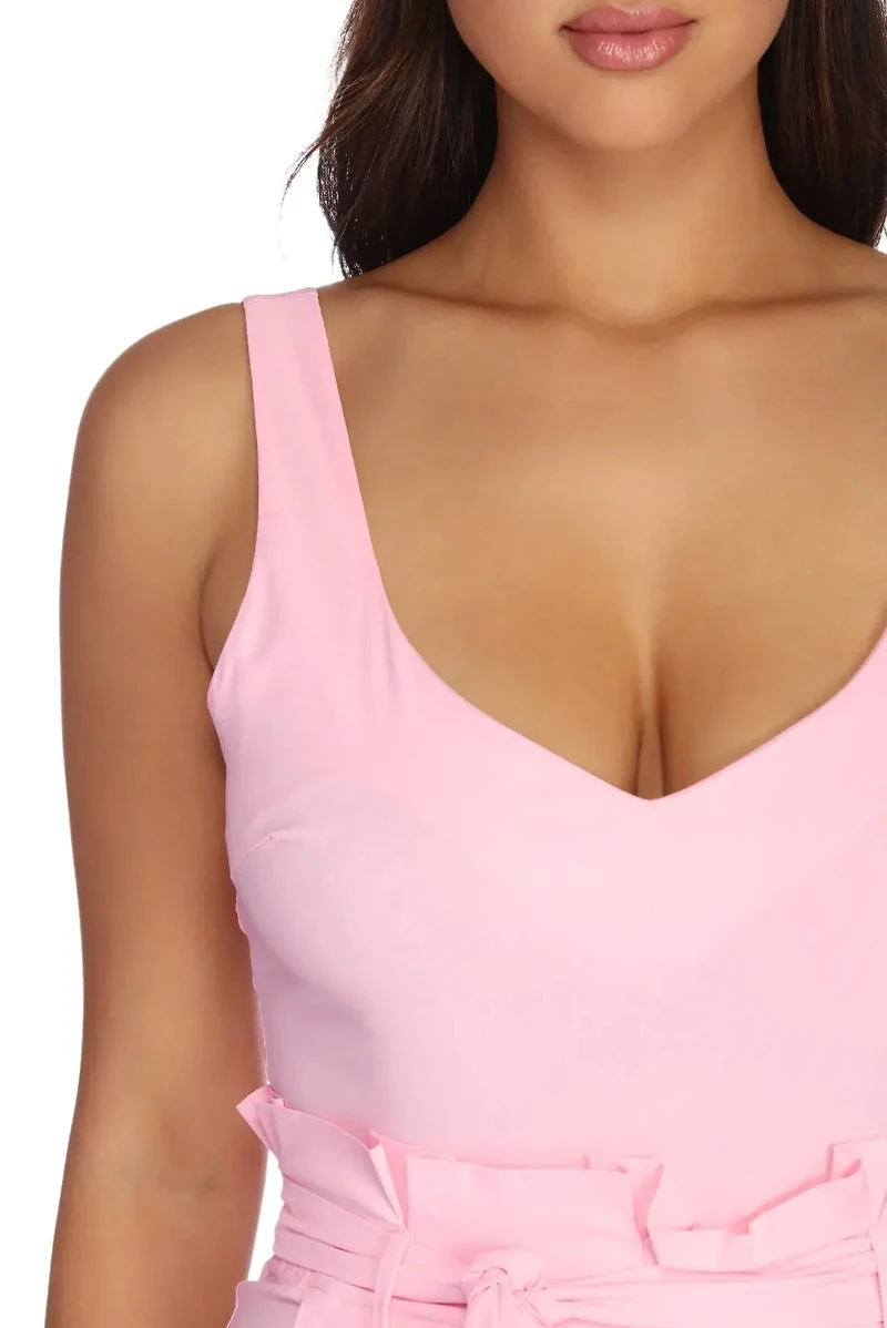 Flirt Alert Tie Waist Romper