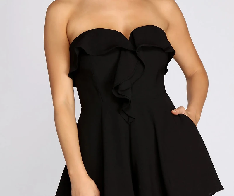 Flowy Sweetheart Ruffle  Romper