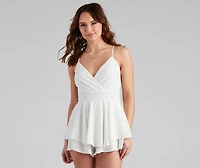 Flirty Lace Back Skater Romper