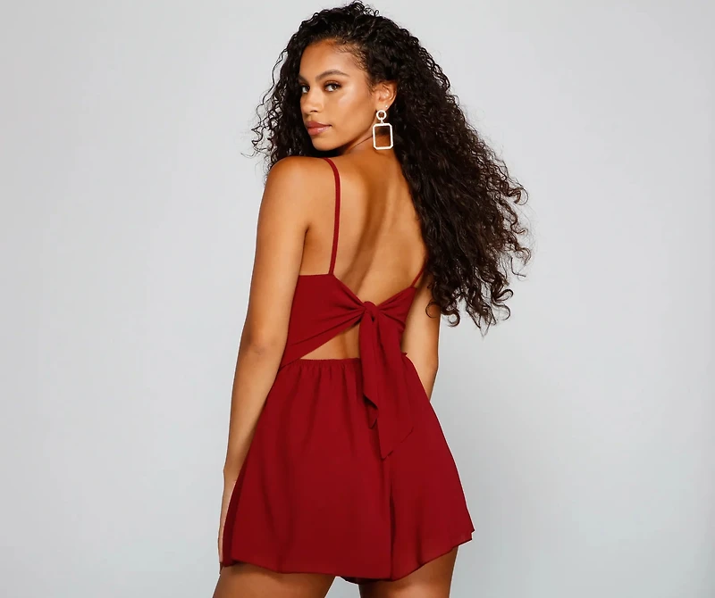 A Chic Look Twist-Front Romper
