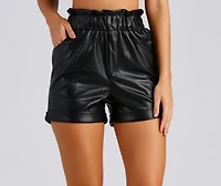 Chic Stunner Faux Leather Paperbag Shorts