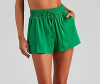 Stylishly Sleek High Waist Satin Shorts