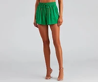 Stylishly Sleek High Waist Satin Shorts