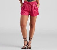 Stylishly Sleek High Waist Satin Shorts
