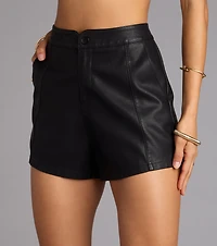Smooth Moves PU High-Rise Shorts