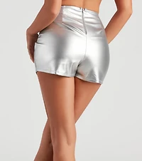 Cool-Girl Vibes Faux Leather Wrap Skort