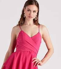 Aren't I Grand Crepe Chiffon Romper