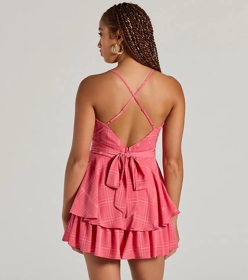 Meant To Be Surplice V-Neck Strappy Chiffon Romper