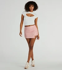 Worth It Faux Leather Mini Skort