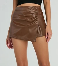 Worth It Faux Leather Mini Skort
