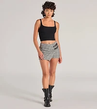 Cutest Agenda Buckle Plaid Mini Skort