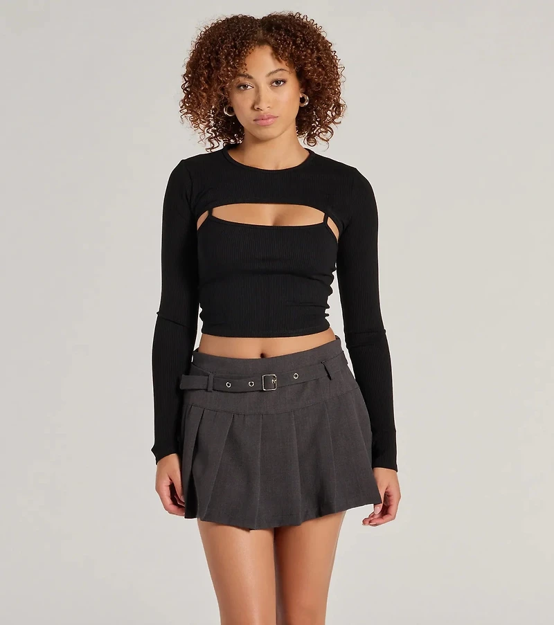 It-Girl Attitude Drop Waist Pleated Skort