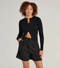 Elevated Style High-Rise Woven Bermuda Shorts