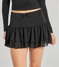 Subtle Charm High-Rise Rhinestone Skort