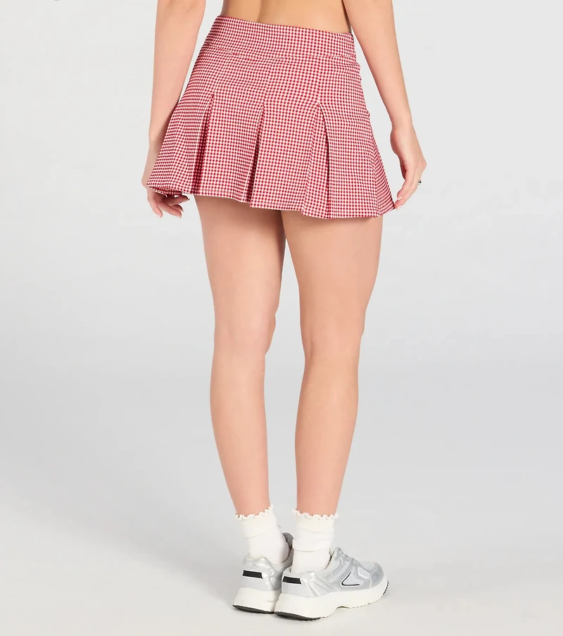 Absolute Darling Gingham Pleated Skort