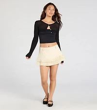 Trendy Cutie Pleated A-Line Mini Skort