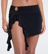 Feeling Myself Slit Ruffle Mini Skirt