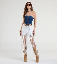Iconic Getaway Tie-Waist Wrap Fringe Skirt