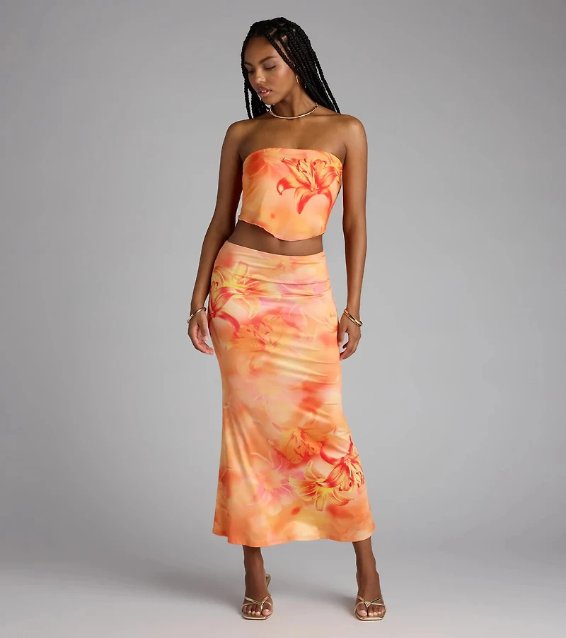 Perfect Symphony Floral Maxi Skirt