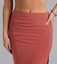 Always Happy Hour High-Rise Slit Midi Skirt