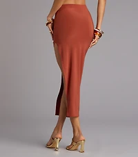 Go With The Vibe Slit Midi Skirt