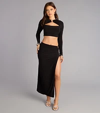 Cool Girl O-Ring High-Rise Maxi Skirt