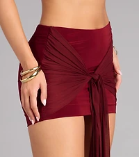 Silky Move Tie-Front Mini Skirt